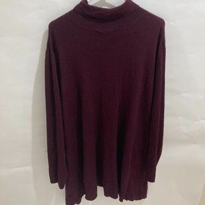 Louis Dell' Olio Whisper Knit Burgundy Turtleneck Sweater Women's 3X